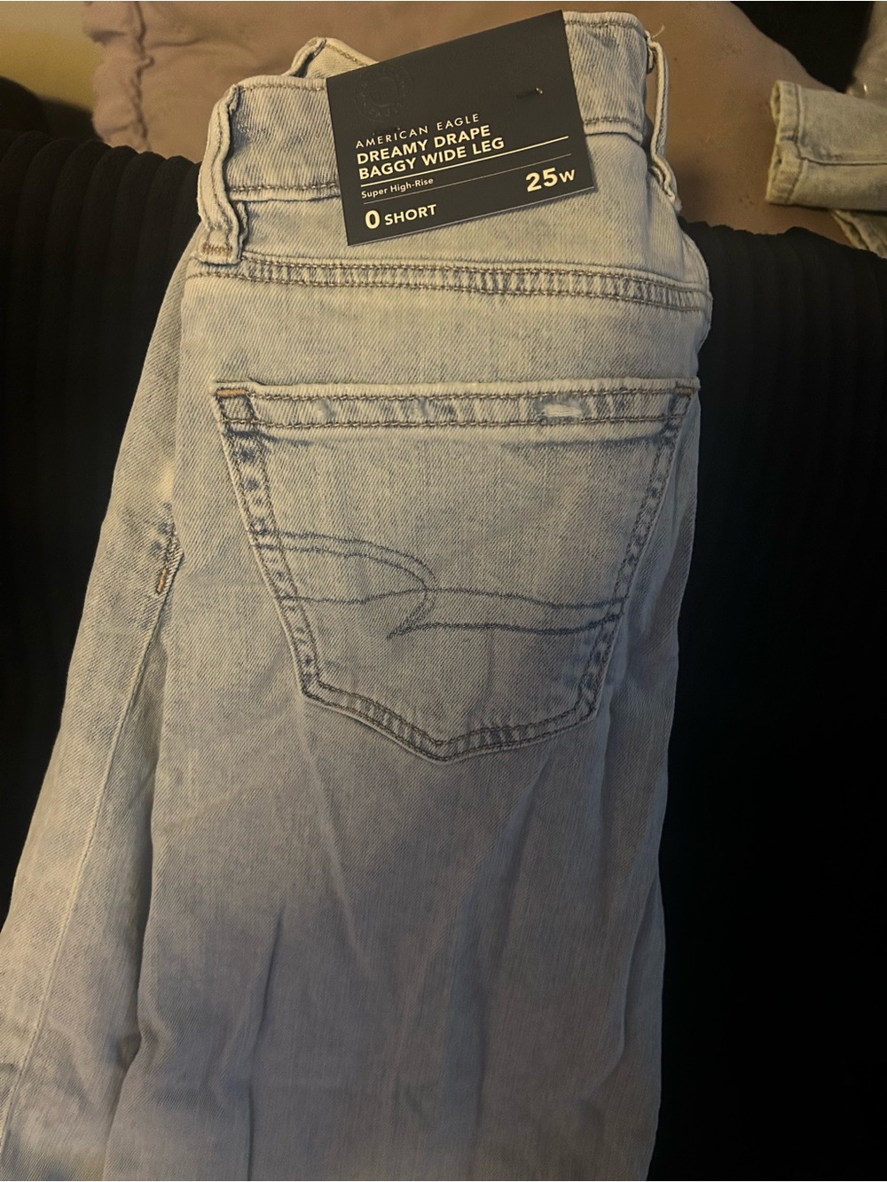 American Eagle Light Blue Dreamy Drape Baggy Wide Leg Jeans